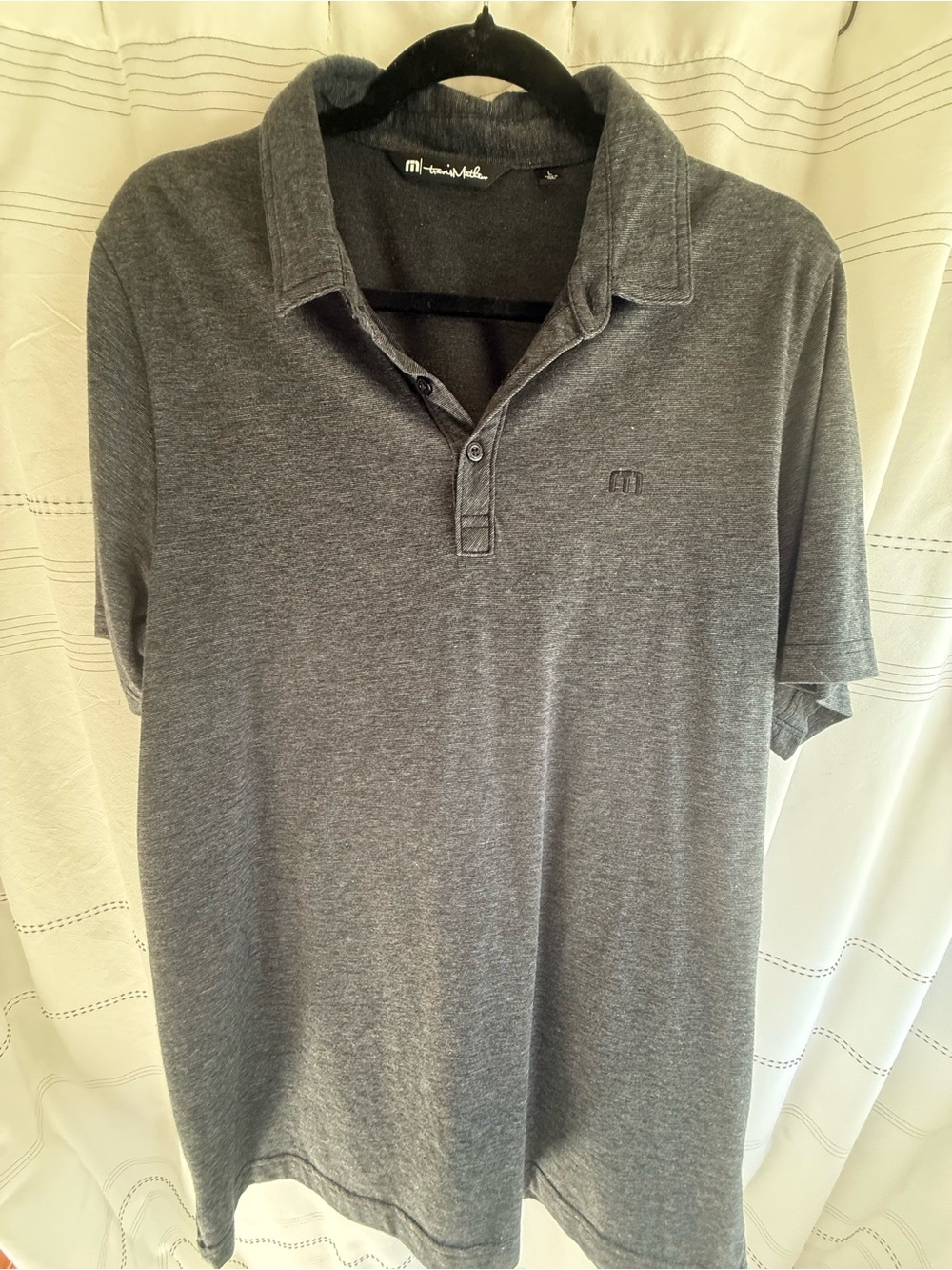 Travis Mathew Golf Polo Shirt Men’s Large Gray Black